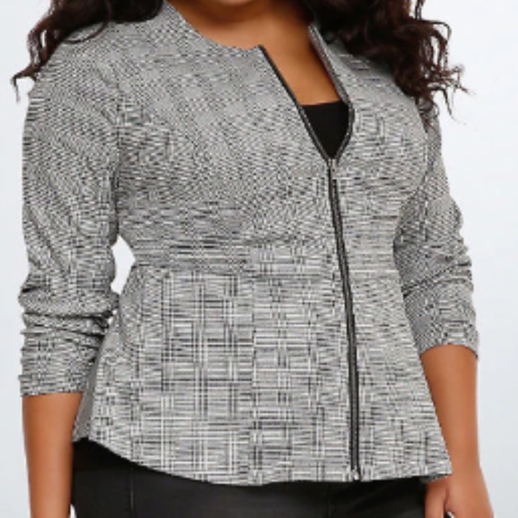 torrid Jackets & Blazers - Torrid Plaid Peplum Blazer